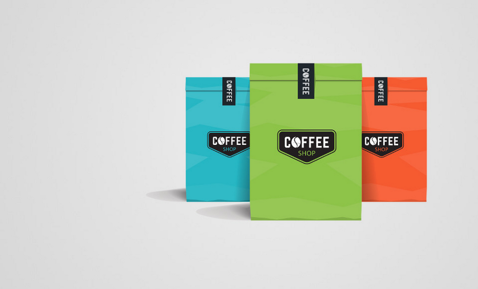 przykład projektu papierowych toreb dla kawiarni